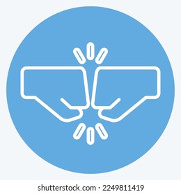 Icon Greeting. related to Psychological symbol. blue eyes style. simple illustration. emotions, empathy, assistance