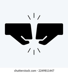 Icon Greeting. related to Psychological symbol. glyph style. simple illustration. emotions, empathy, assistance