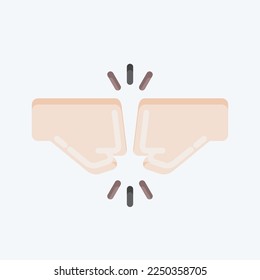 Icon Greeting. related to Psychological symbol. flat style. simple illustration. emotions, empathy, assistance