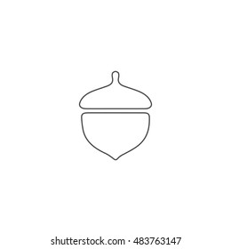 Icon grey contour acorn on white background. Template for prints, decoration. Fashion and modern graphic . Abstract stylish design. Vector illustration.