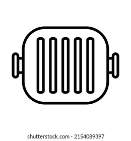 Icon Of Grill Pan. Bold outline design with editable stroke width. Vector Illustration.
