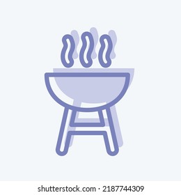 Icon Grill. suitable for education symbol. two tone style. simple design editable. design template vector. simple illustration