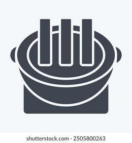 Icon Grilled Meat. related to Korea symbol. glyph style. simple illustration