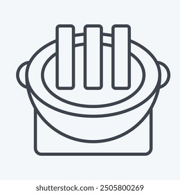 Icon Grilled Meat. related to Korea symbol. line style. simple illustration