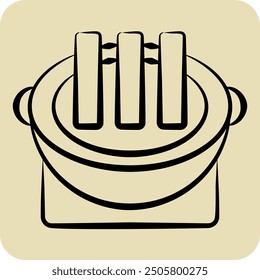 Icon Grilled Meat. related to Korea symbol. hand drawn style. simple illustration