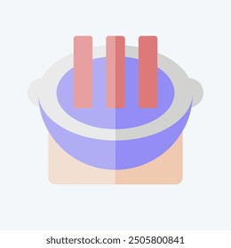 Icon Grilled Meat. related to Korea symbol. flat style. simple illustration