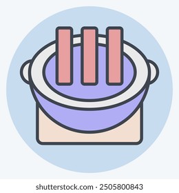 Icon Grilled Meat. related to Korea symbol. color mate style. simple illustration