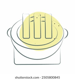 Icon Grilled Meat. related to Korea symbol. Color Spot Style. simple illustration