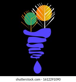 ICON GROUNDWATER, ILLUSTRATION SIMPLE  TREE AND WATER, POSTER,COVER 
