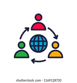 icon group connection world