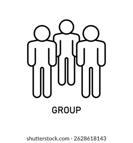 Ícone de um grupo, isolado contra um plano de fundo limpo.