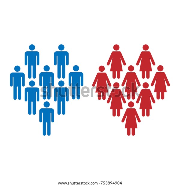 男性と女性のアイコングループ 性別別別 男女の違い 男女の対立 ベクターイラスト のベクター画像素材 ロイヤリティフリー