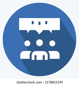 Opinión del grupo de iconos. adecuado para el símbolo Feedback. Estilo de sombra larga. diseño simple editable. vector de plantilla de diseño. ilustración de símbolo simple
