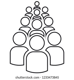 Icon of group of ten people. Simple vector illustration. Isolated on a white background.