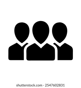 Icon of a group of three individuals, representing community or team.