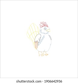 Icon Grouse Color Line  Animal Design