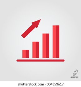 Icon of growing bar chart