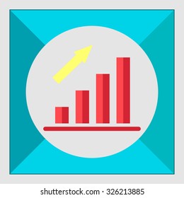 Icon of growing bar chart