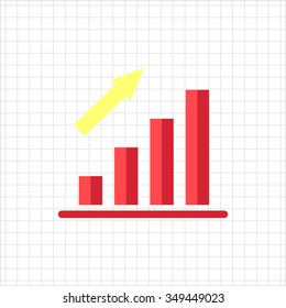 Icon of growing bar chart