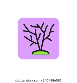 Icono del arbusto en crecimiento. Arbustos, árboles, plantas. Concepto de Naturaleza. Se puede utilizar para temas como parque, jardín, bosque