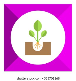 Icon of growing green sprout