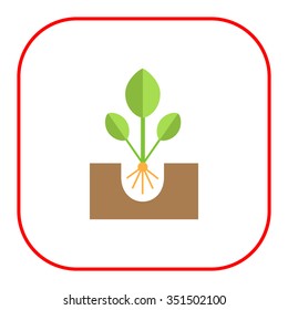 Icon of growing green sprout