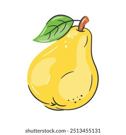 Icon of a guava, featuring a yellow oval shaped fruit with a small stem