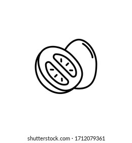 The icon of guava. Outline illustration vector. Pictogram for web page, mobile app, promo. UI UX GUI design element. Editable stroke. Vector.