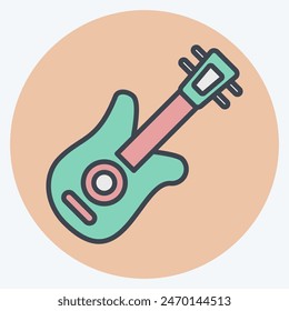 Icon Guitar. related to America symbol. color mate style. simple design illustration