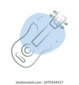 Icon Guitar. related to America symbol. Color Spot Style. simple design illustration