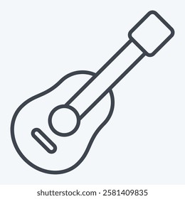 Icon Guitar. related to Hobbies symbol. line style. design editable