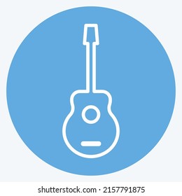 Icon Guitar. suitable for Toy symbol. blue eyes style. simple design editable. design template vector. simple symbol illustration