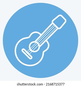 Icon Guitar. suitable for Wild West symbol. blue eyes style. simple design editable. design template vector. simple symbol illustration