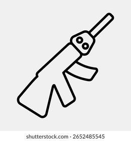 Pistola de iconos. Elementos militares y de guerra. Icono en estilo de línea.