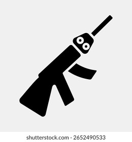 Pistola de iconos. Elementos militares y de guerra. Icono en estilo glifo.