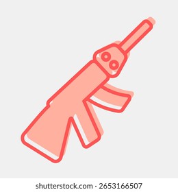Icon gun. Military and war elements. Icon in two tone style.