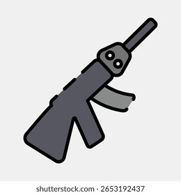 Pistola de iconos. Elementos militares y de guerra. Icono en estilo de línea rellenada.