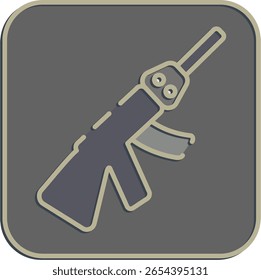 Pistola de iconos. Elementos militares y de guerra. Icono en estilo en relieve.