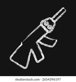Pistola de iconos. Elementos militares y de guerra. Icono en estilo tiza.