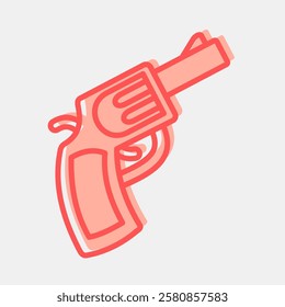Icon gun. Traditional tattoo elements. Icon in two tone style.