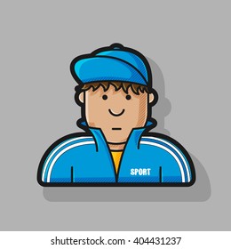 icon guy in a tracksuit and baseball cap