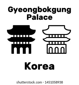 The icon of Gyeongbokgung Palace in Korea as a tourist attraction