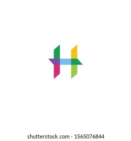 Icon H logo design template elements