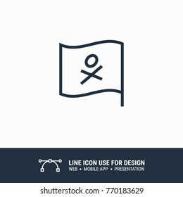 Icon hacker pirate flag graphic design single icon vector illustration