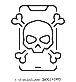 Icon of a hacker trap related to hacking, depicted as a skull and crossbones on a smartphone