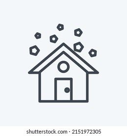 Icon Hailstorm. suitable for disasters symbol. line style. simple design editable. design template vector. simple symbol illustration