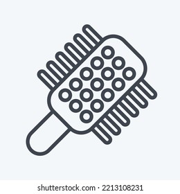 Icon Hair Brush. suitable for Barbershop symbol. line style. simple design editable. design template vector. simple illustration