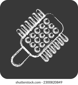 Icon Hair Brush. suitable for Barbershop symbol. chalk Style. simple design editable. design template vector. simple illustration