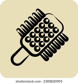 Icon Hair Brush. suitable for Barbershop symbol. hand drawn style. simple design editable. design template vector. simple illustration