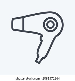 Icon Hair Dryer - Line Style - Simple illustration,Editable stroke,Design template vector, Good for prints, posters, advertisements, announcements, info graphics, etc.